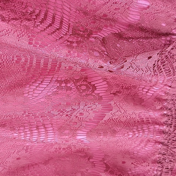 FOSSIL XS Penny Lace Overlay Mini Dress Wine Red Femine Romantic - Picture 10 of 13